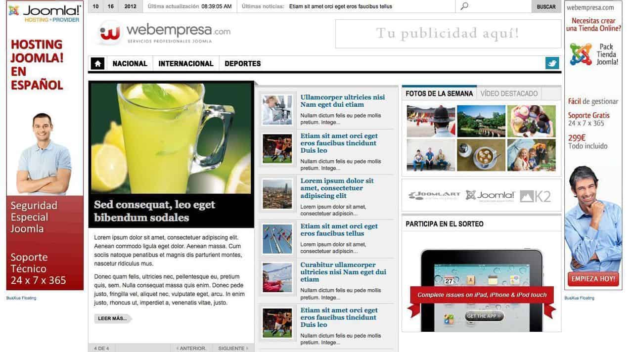 Banner Flotante para Joomla! 2.5 empresa México